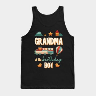 Grandma Of The Birthday Boy Train Matching Family Tank Top